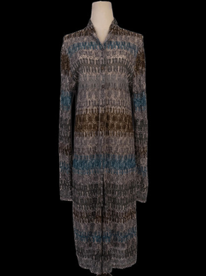 Average Missoni Blue Wool Long-Sleeve Cardigan Size M Made in Italy