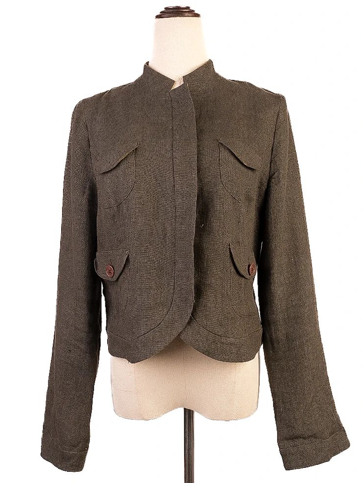Excellent Etro Gray Cropped Wool Jacket Size M for Women