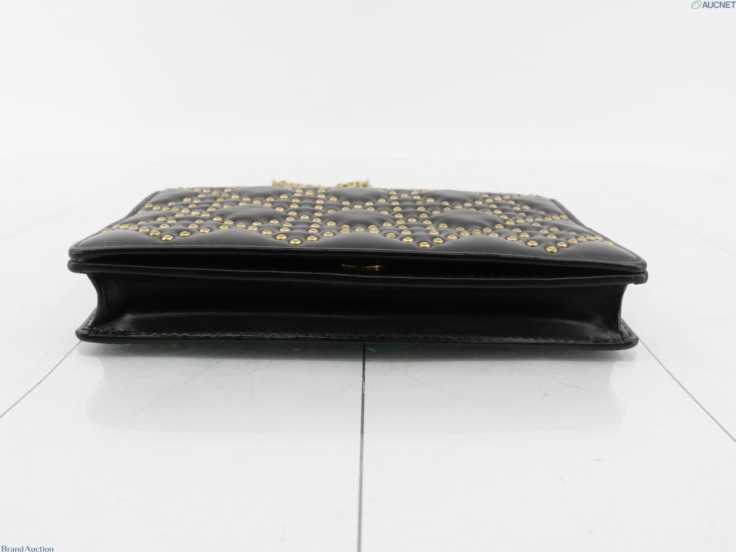 Christian Dior Studded Chain Wallet, Calfskin Leather