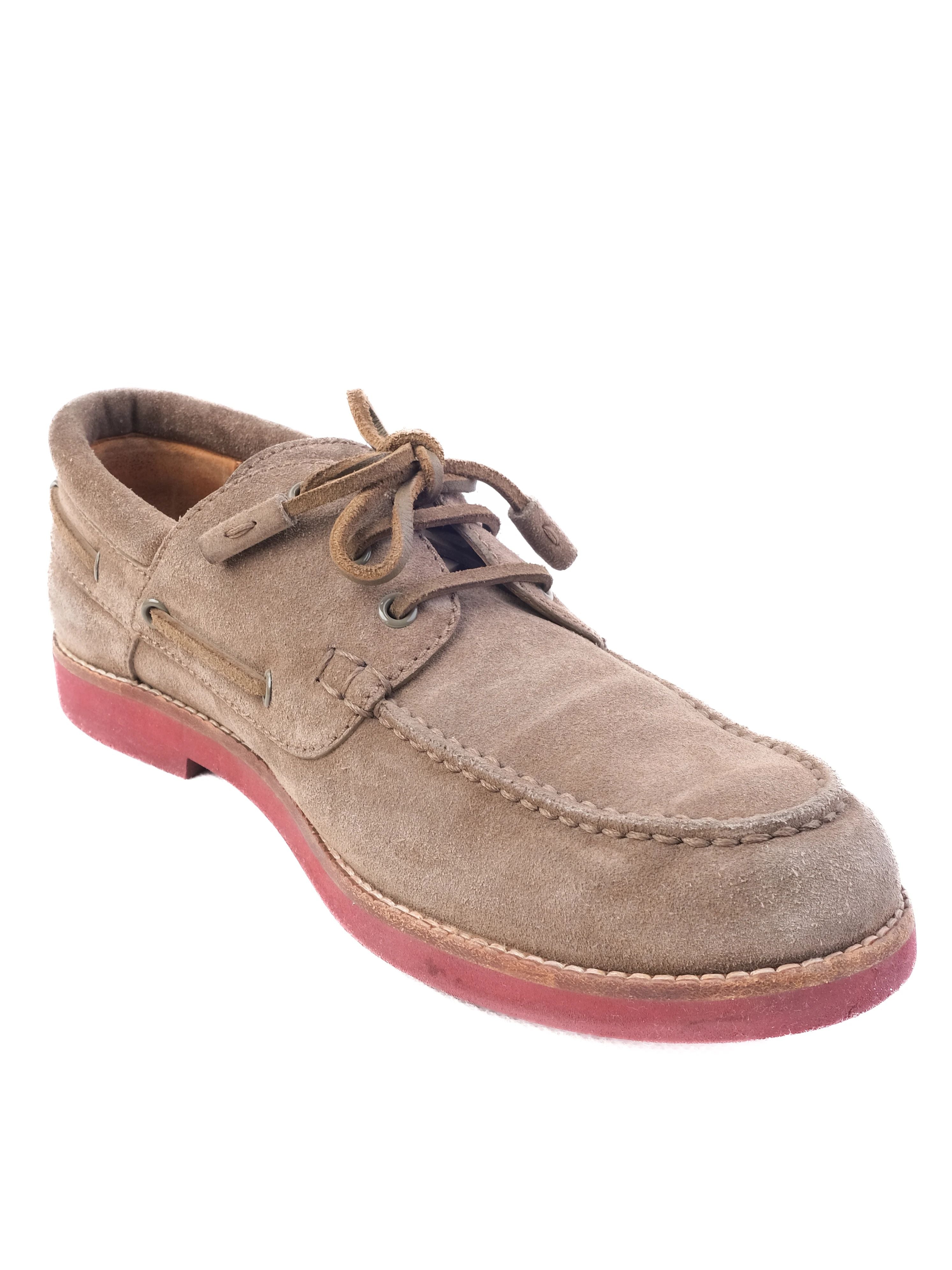 Excellent Louis Vuitton Green Genuine Suede Boat Shoes Size 43.5