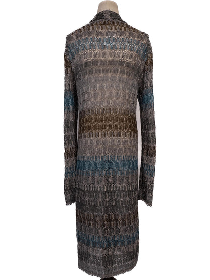 Average Missoni Blue Wool Long-Sleeve Cardigan Size M Made in Italy