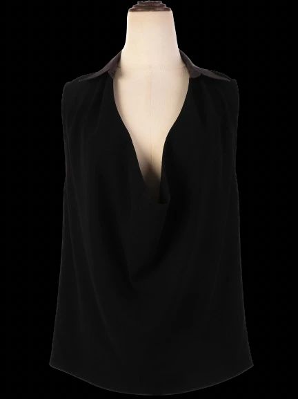 Excellent Balenciaga Black Sleeveless Top Triacetate Women
