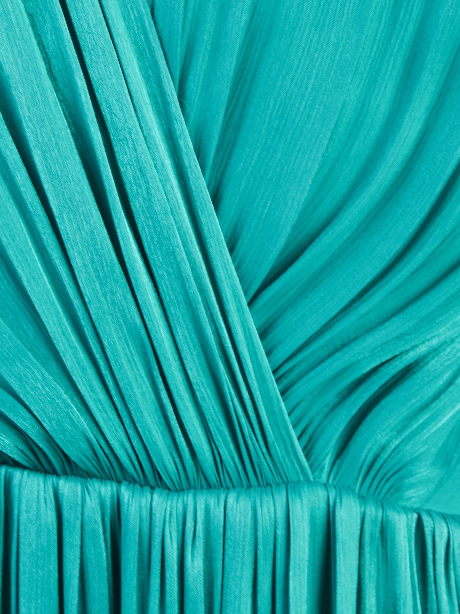NEW Costarellos Teal Long Gown V-Neck Belted Size N/A