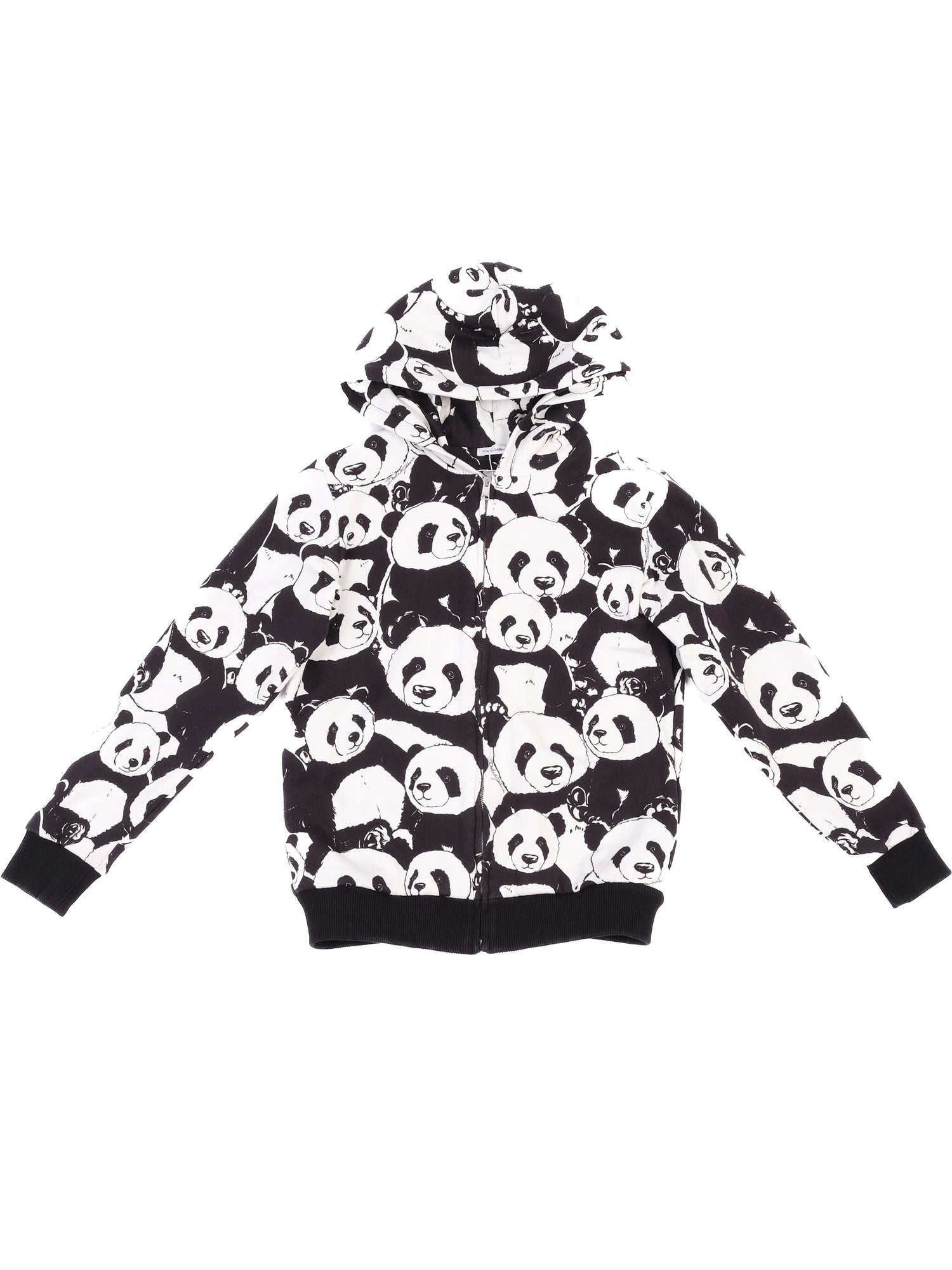 Excellent Dolce Gabbana Kids Panda Hoodie Black White Size 10