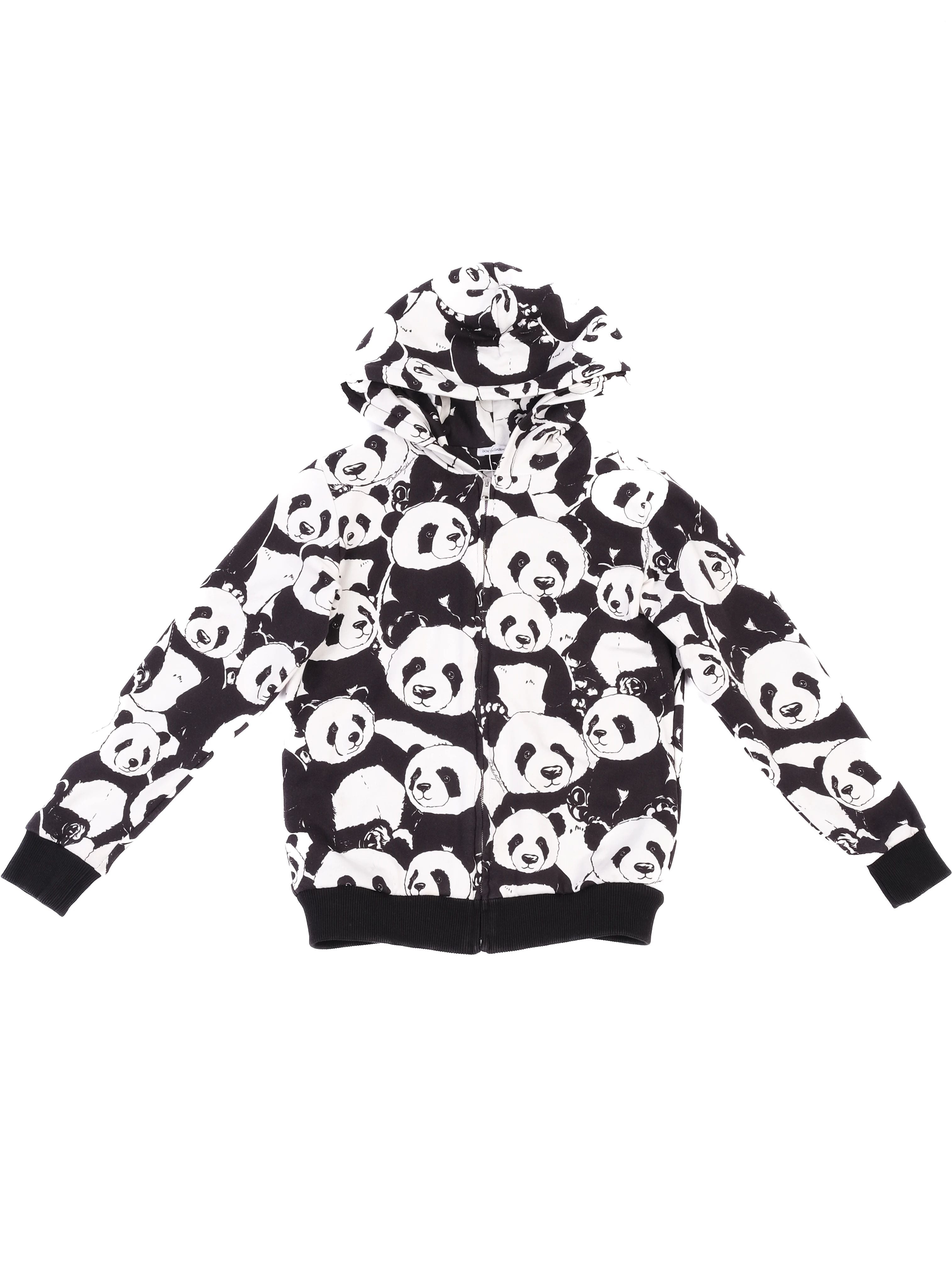 Excellent Dolce Gabbana Kids Panda Hoodie Black White Size 10
