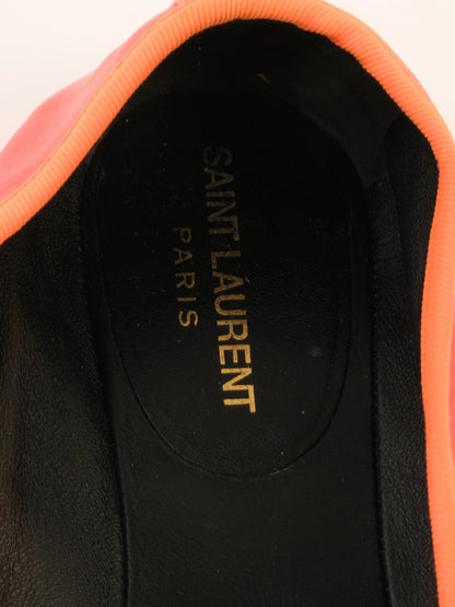 Excellent Saint Laurent Orange Leather Ballet Flats Size 38