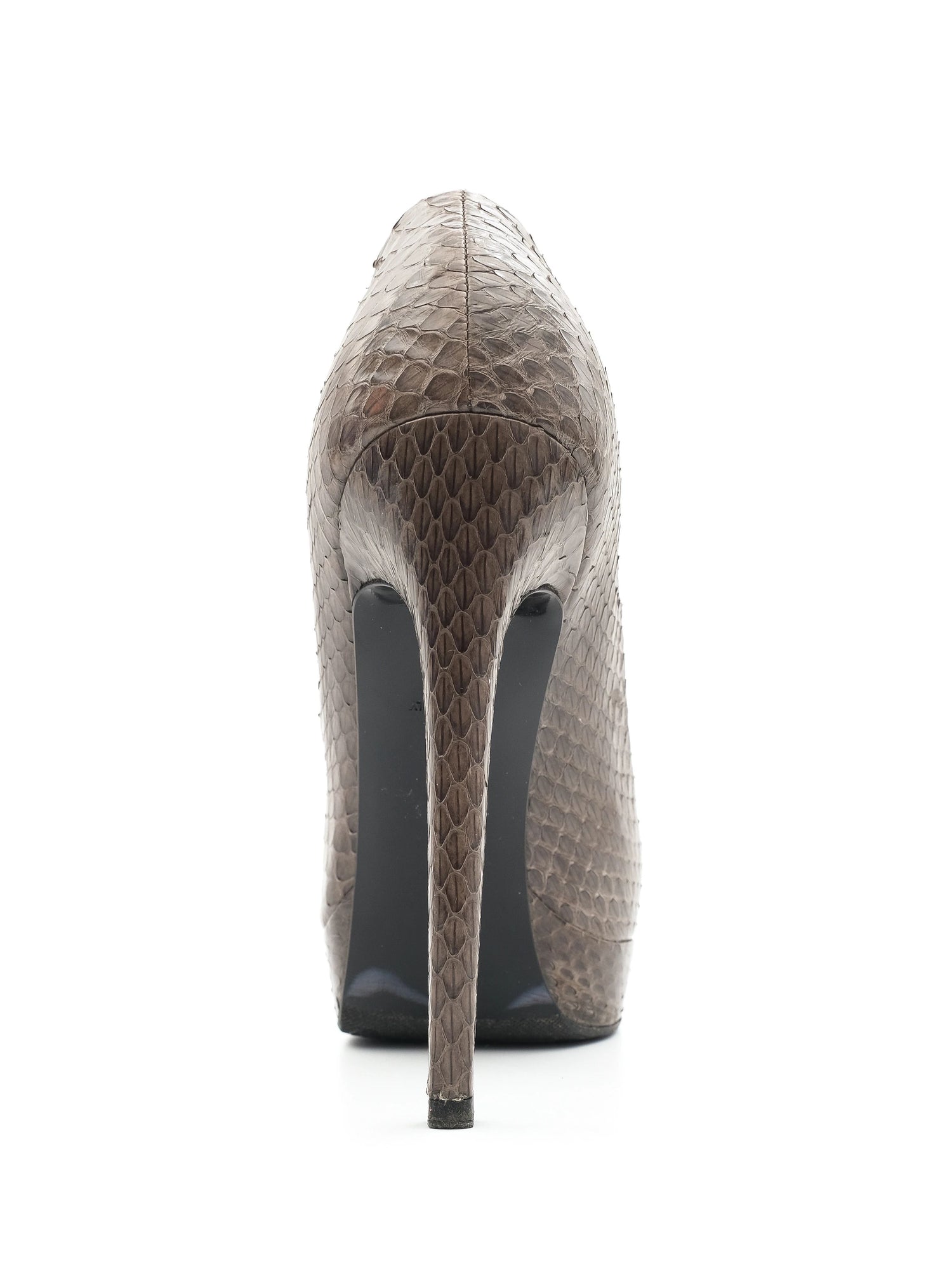 NEW Barbara Bui Gray Leather High Heels Size 38 Snakeskin Pattern