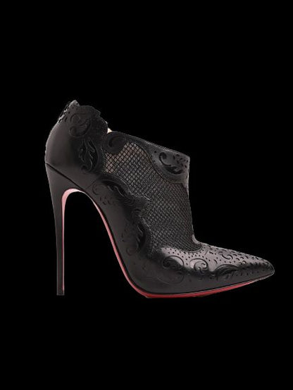 Christian Louboutin Black Leather High Heeled Shoes Size 38.5