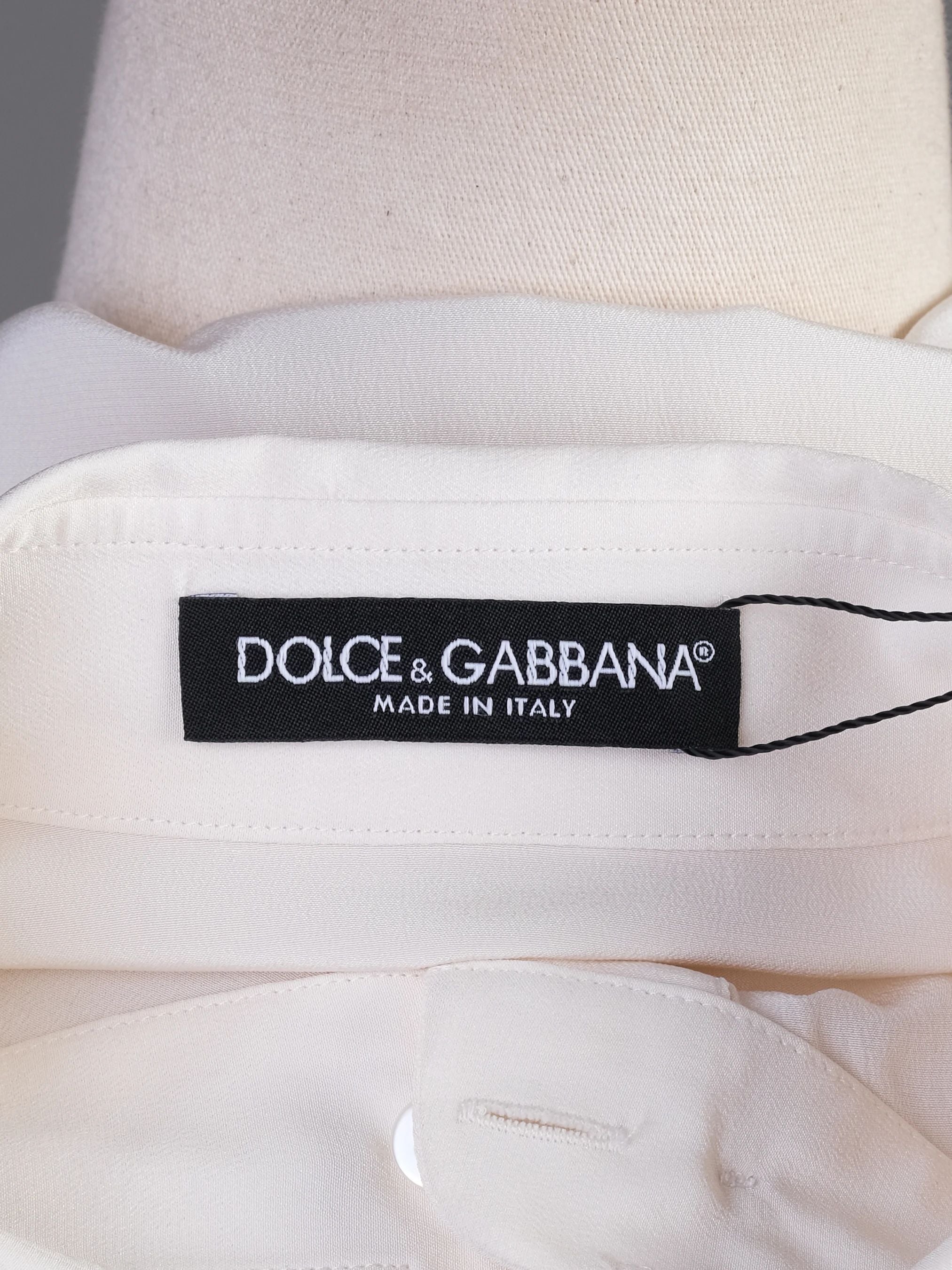 Excellent Dolce Gabbana White Cotton Blouse Women Long Sleeve
