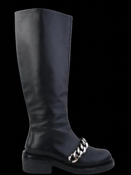 Excellent Givenchy Black Leather Knee-High Boots Size 36
