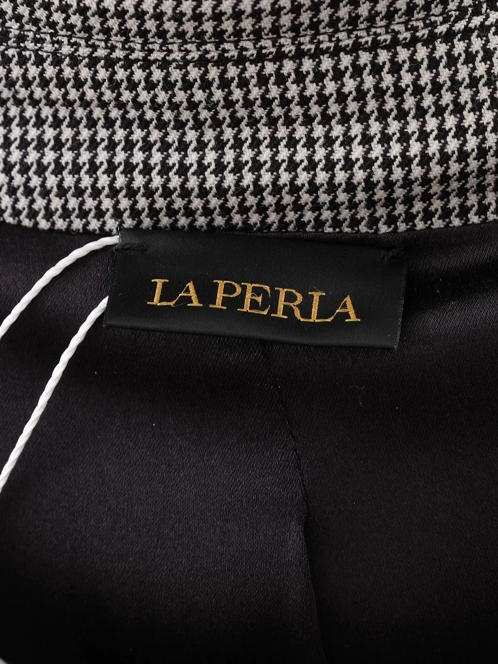 Excellent Gray Houndstooth Wool Blazer with Lace Detail Size S