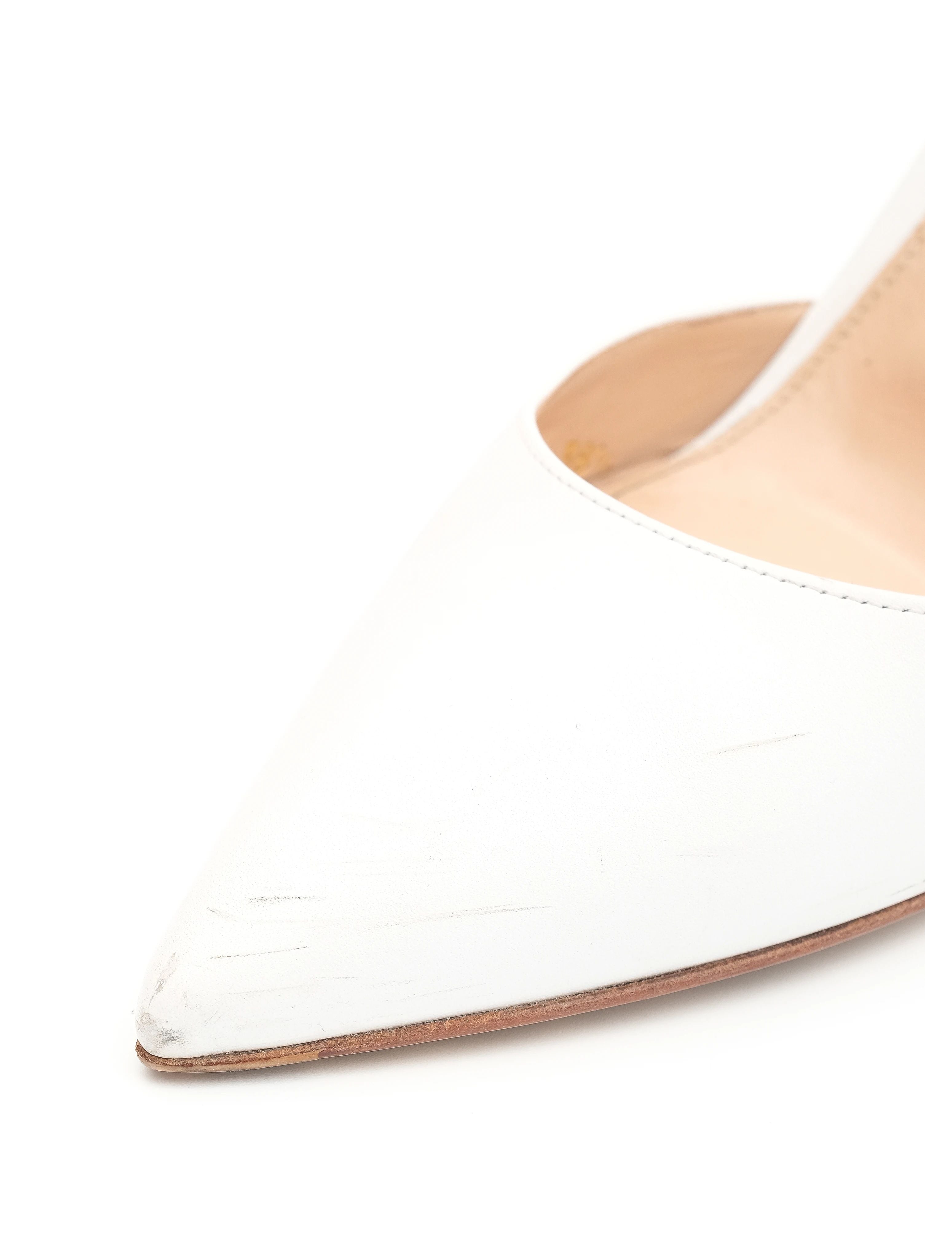 Excellent Gianvito Rossi White Leather High-Heeled Shoes Size N/A