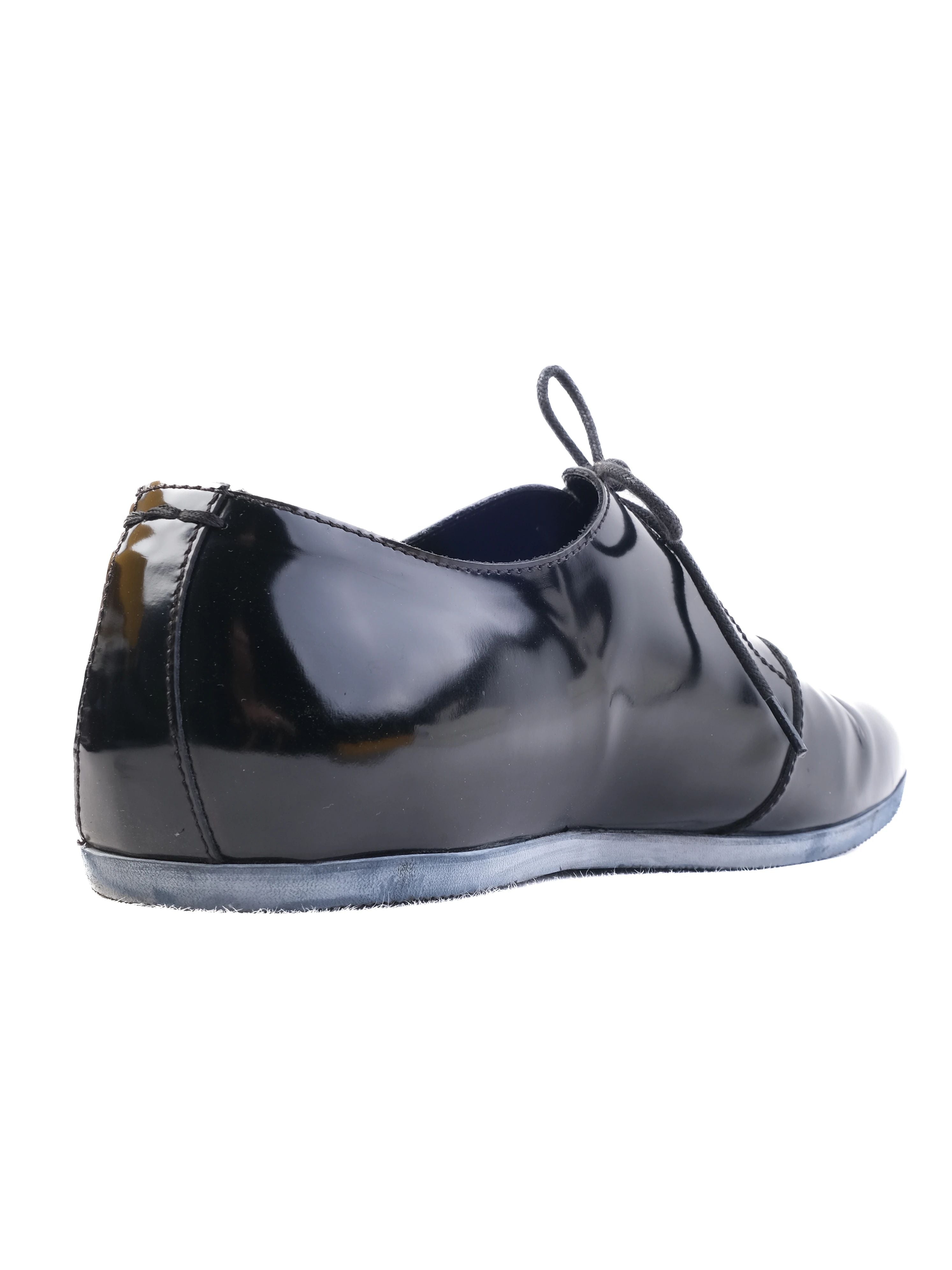 Excellent Fendi Black Leather Oxford Shoes Size 43 for Men