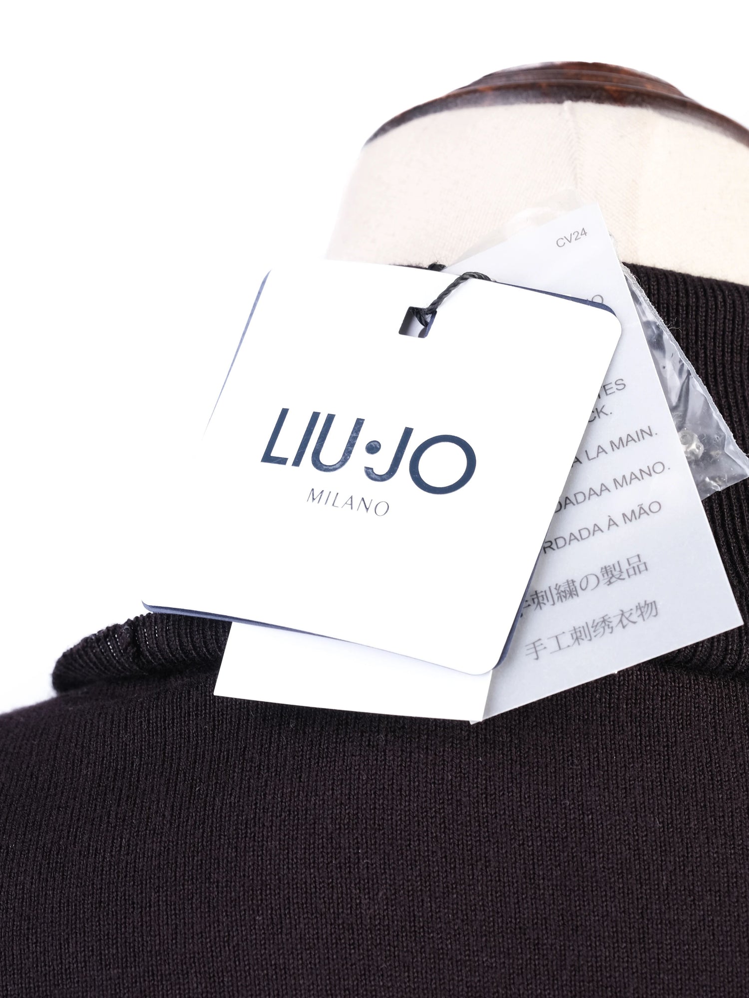 NEW Liu Jo Black Turtleneck Sweater Size L with Embellishments
