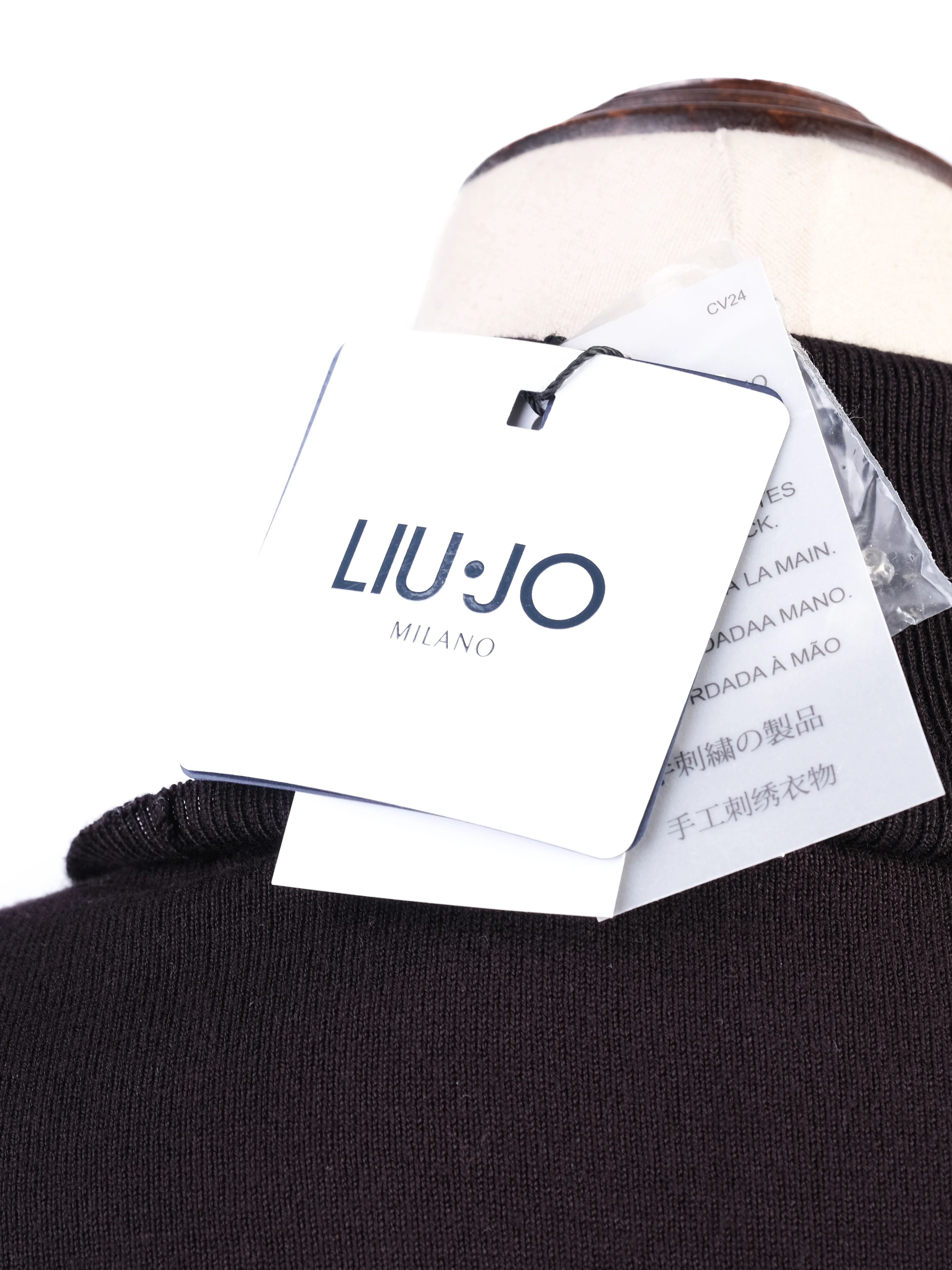 NEW Liu Jo Black Turtleneck Sweater Size L with Embellishments