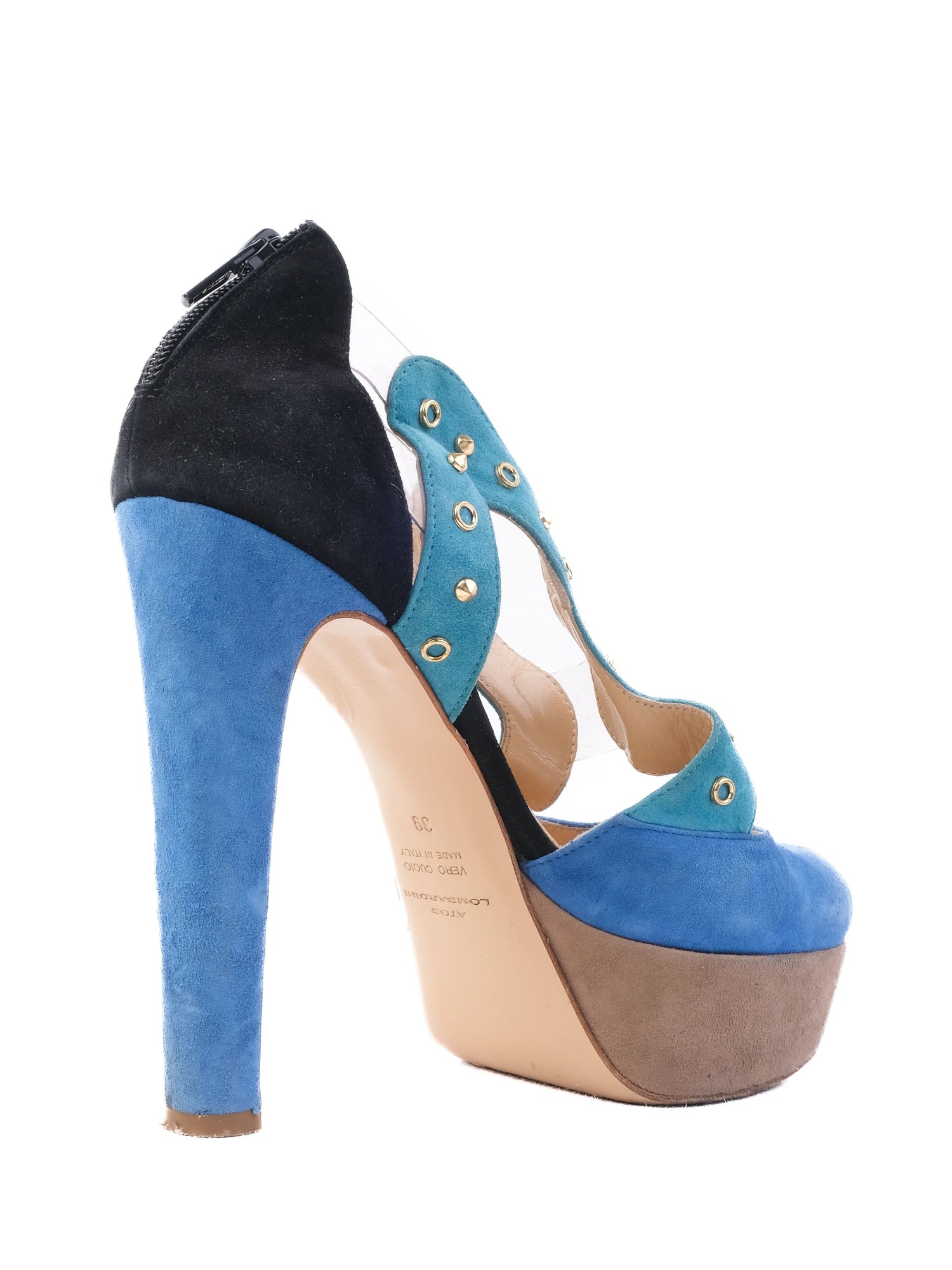 Excellent Atos Lombardini High-Heeled Platform Shoes Size 39 Leather