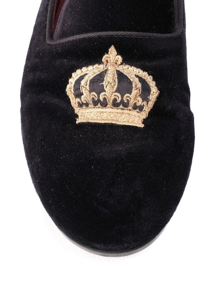 Excellent Dolce Gabbana Black Suede Loafers for Kids Size 35