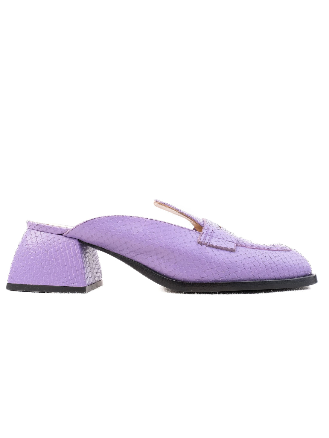 Excellent Purple Leather Slip-On Loafers Size 38 Women&