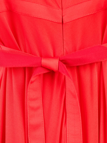 Excellent Celine Red Dress Size M with Bow Detail Viscose