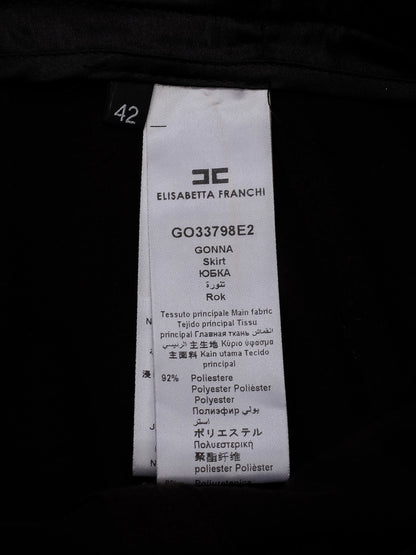 Excellent Elisabetta Franchi Black Skirt Size M Faux Leather Made in Italy