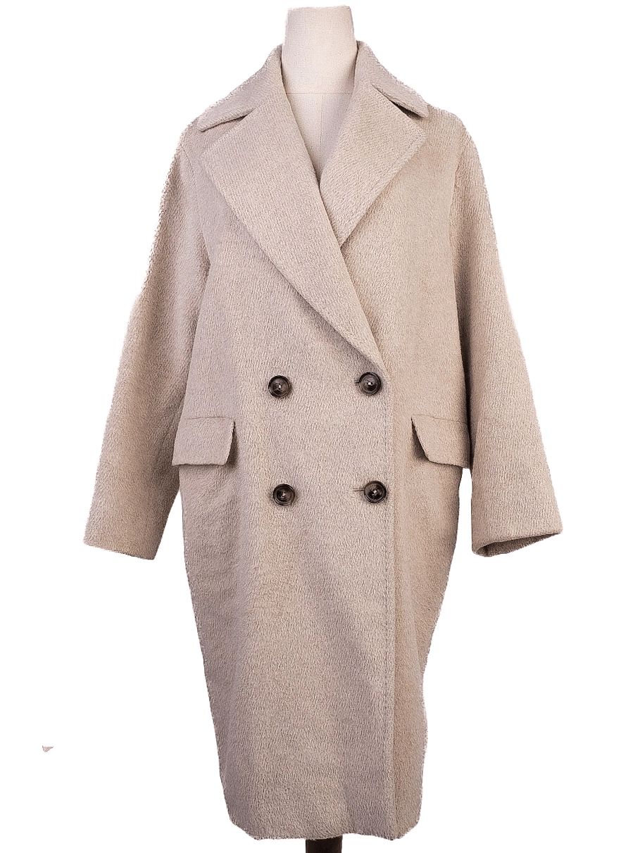 Excellent Gerard Darel WomenÕs White Wool Overcoat, Size S