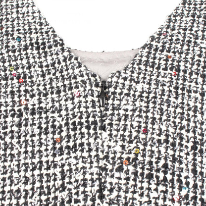 Chanel Black White Multicolor Tweed Dress Cotton Wool P 50613v 37597