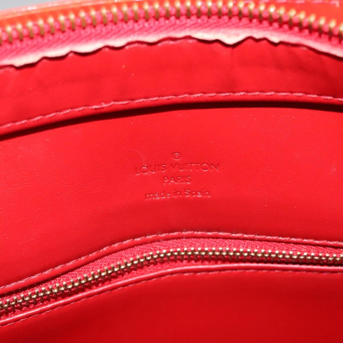 Louis Vuitton Vernis Houston Hand Bag Red M 91092 Lv Auth