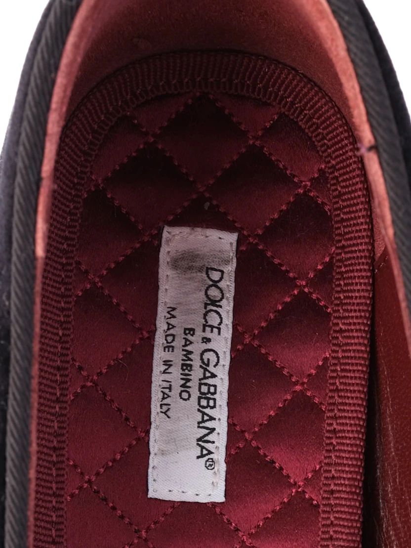 Excellent Dolce Gabbana Black Suede Loafers for Kids Size 35