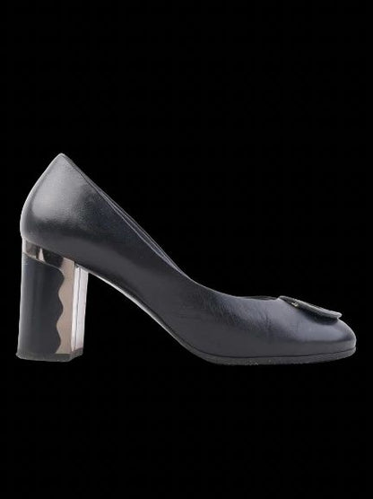 Excellent Marino Fabiani Black Leather High Heel Shoes Size 36