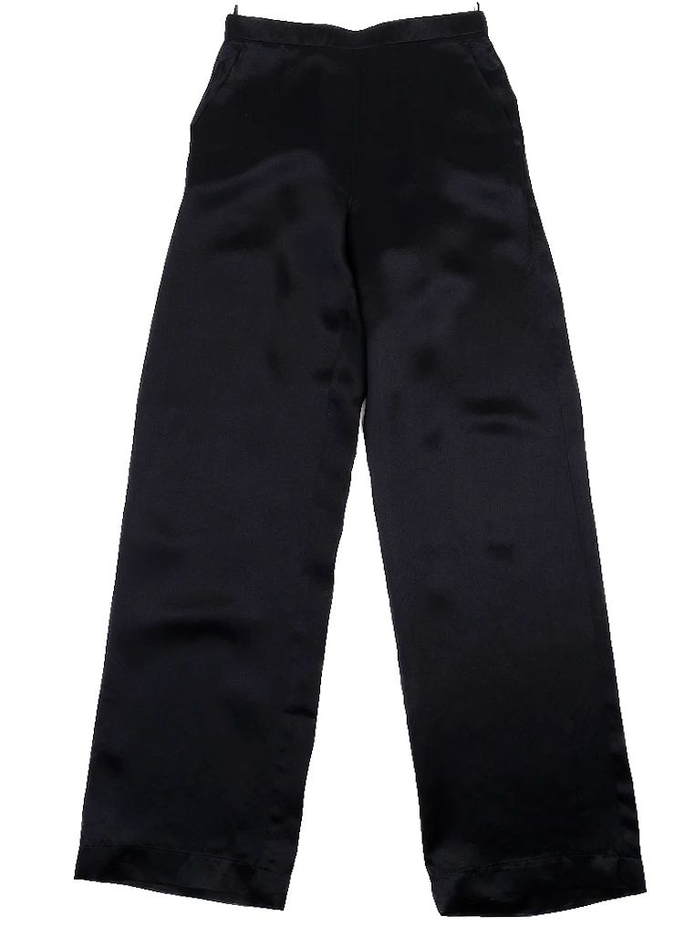 NEW Max Mara Black Acetate Pants with Elastic Waistband