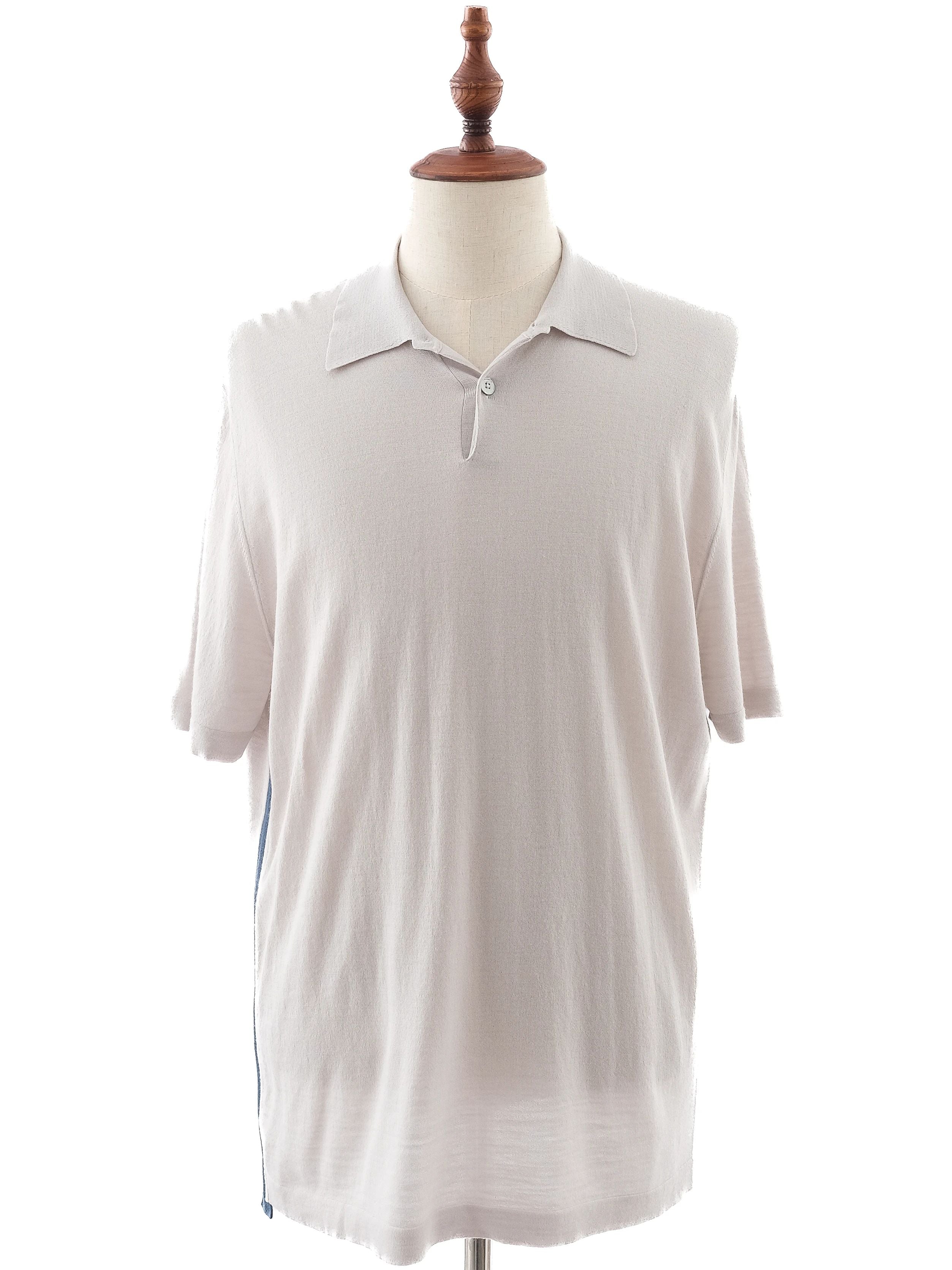 Excellent Hermes Gray Wool Polo Shirt Size L for Men