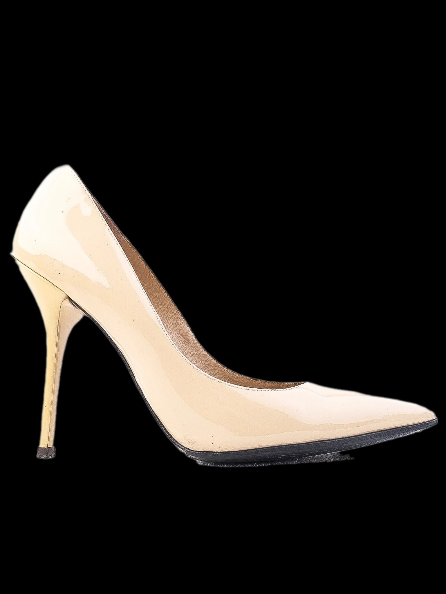 Excellent Dolce Gabbana White Leather High-Heeled Shoes Size 38.5