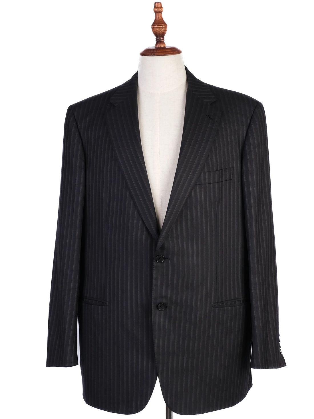 Excellent BRIONI Blue Wool Suit Jacket Size XXL Pinstripe Style