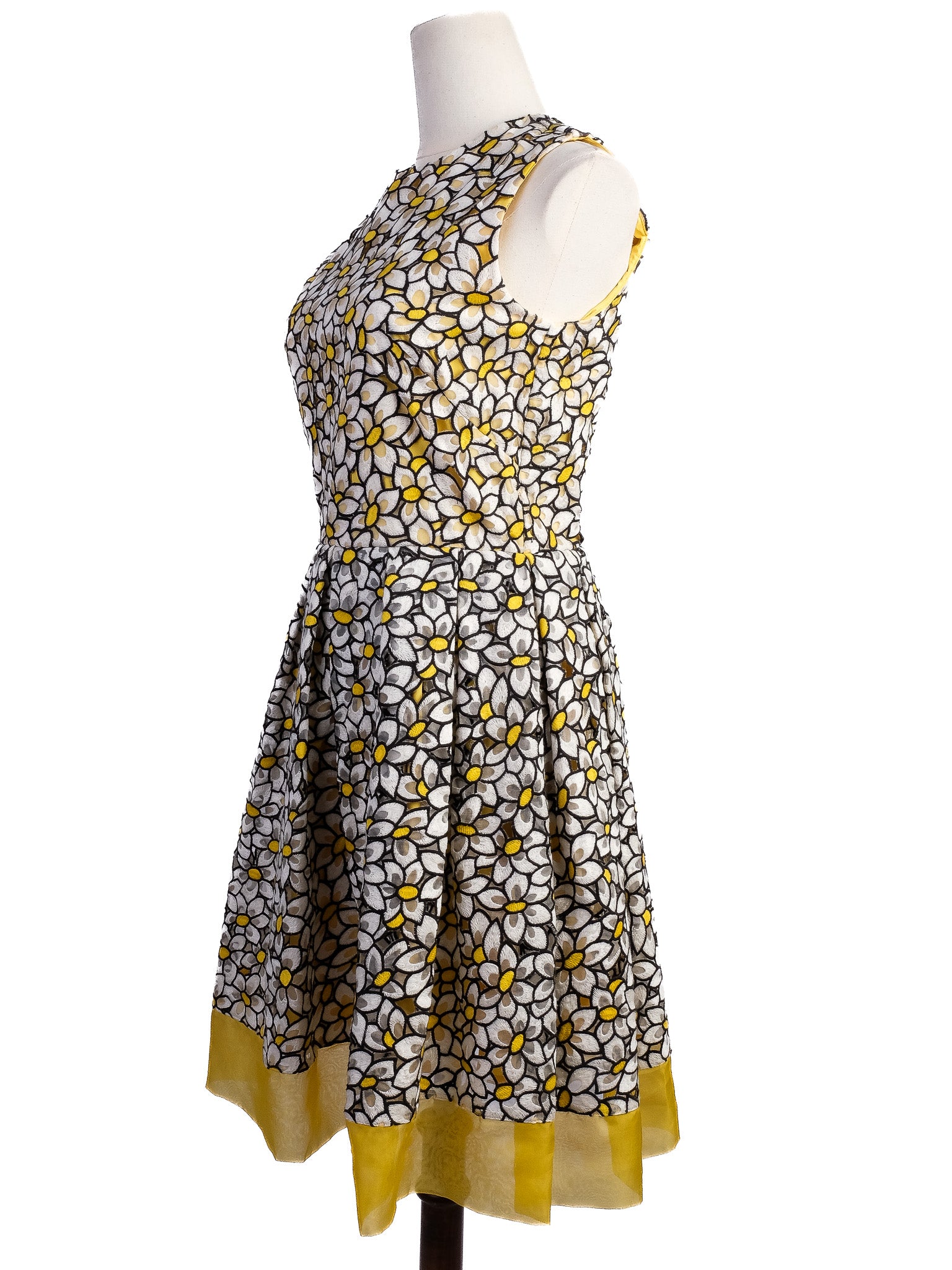 Excellent Red Valentino Floral Dress Combined Polyester Size M