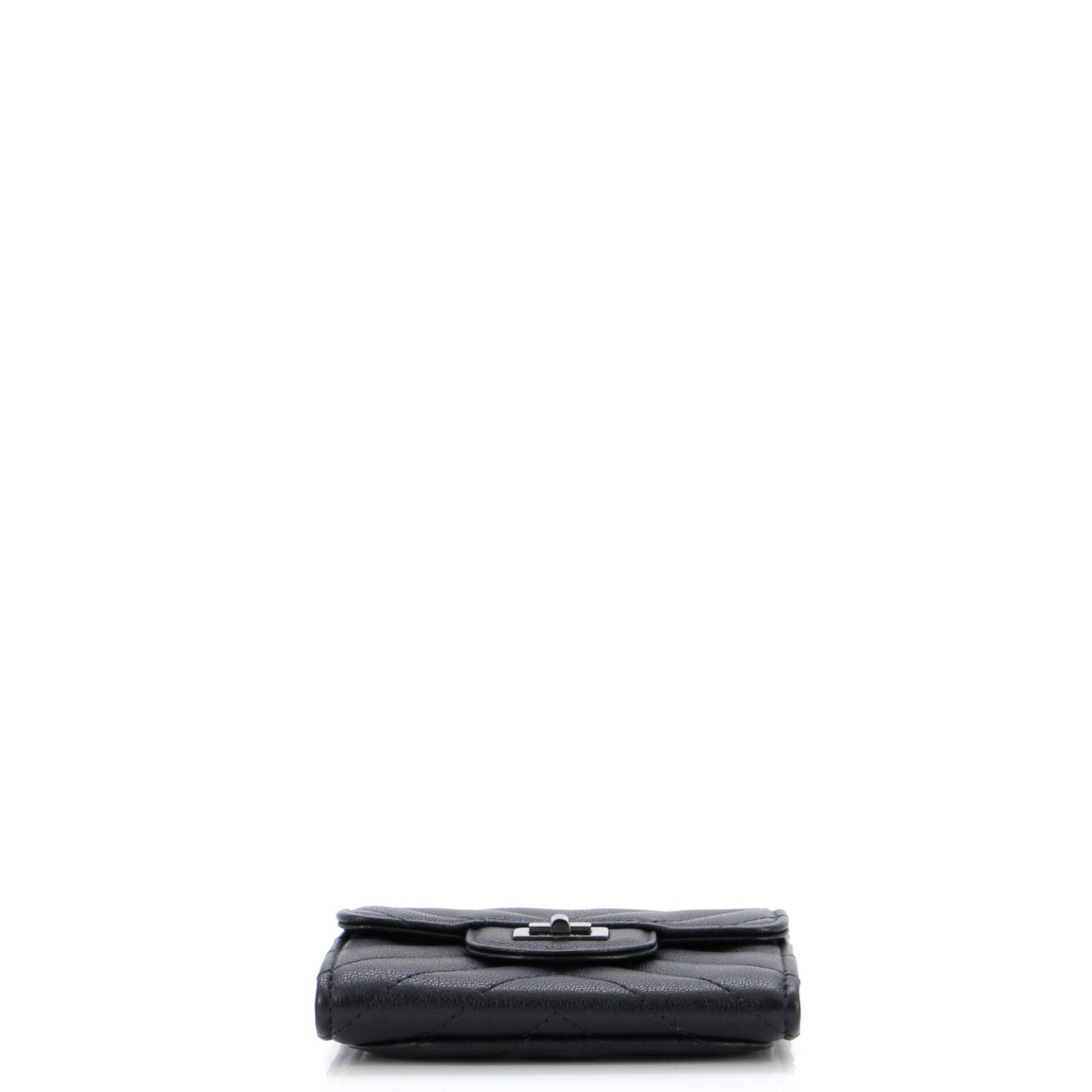 Chanel So Black Reissue Compact Wallet Chevron Aged Calfskin