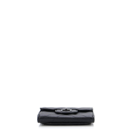 Chanel So Black Reissue Compact Wallet Chevron Aged Calfskin