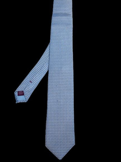 NEW Charles Tyrwhitt Blue Patterned Silk Necktie for Men