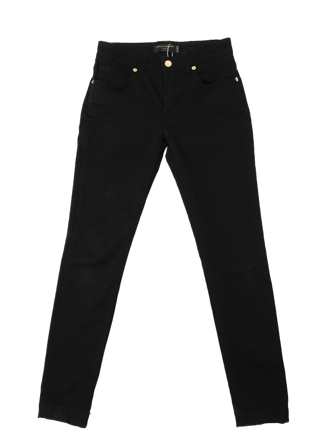 Excellent Dolce Gabbana Black Jeans with Gold Hardware