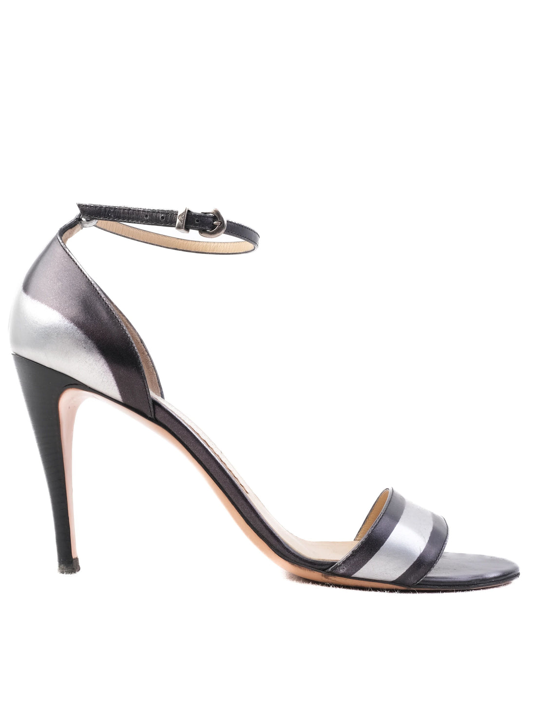 Excellent Emporio Armani Black Leather High-Heeled Sandals Size 41