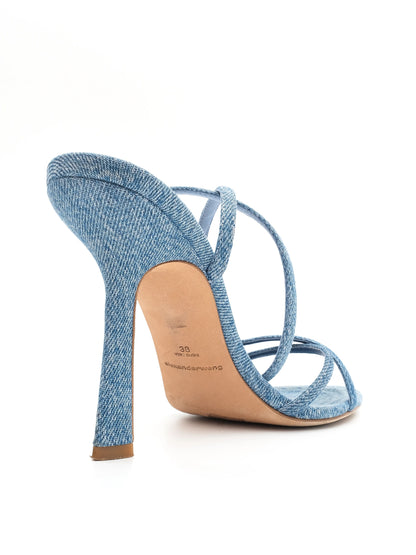 Excellent Alexander Wang Blue Leather High-Heeled Sandals Size 38