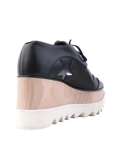 Excellent Stella McCartney Black Leather Platform Shoes Size 35