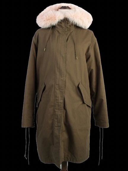 Excellent Yves Salamon Green Polyester WomenÕs Parka Coat Size XS