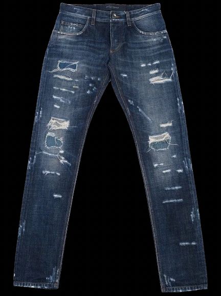 Excellent Dolce Gabbana Blue Distressed Denim Jeans Size XS