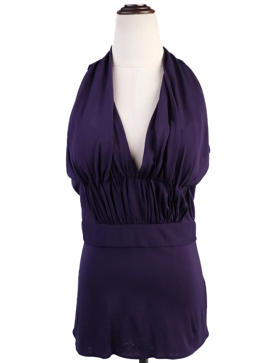 Excellent Alberta Ferretti Purple Halter Top Size M Viscose