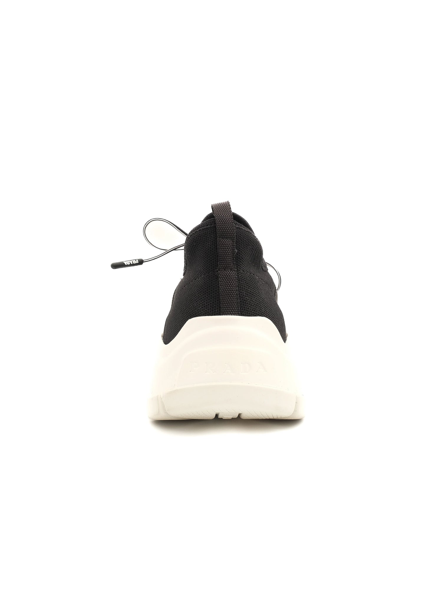 Excellent Prada Black Textile Sneakers Size 37 with White Soles