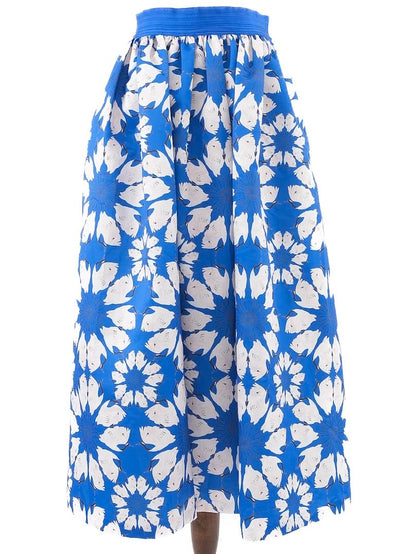 Alice+Olivia Floral Patterned Skirt Blue Size S Excellent Condition