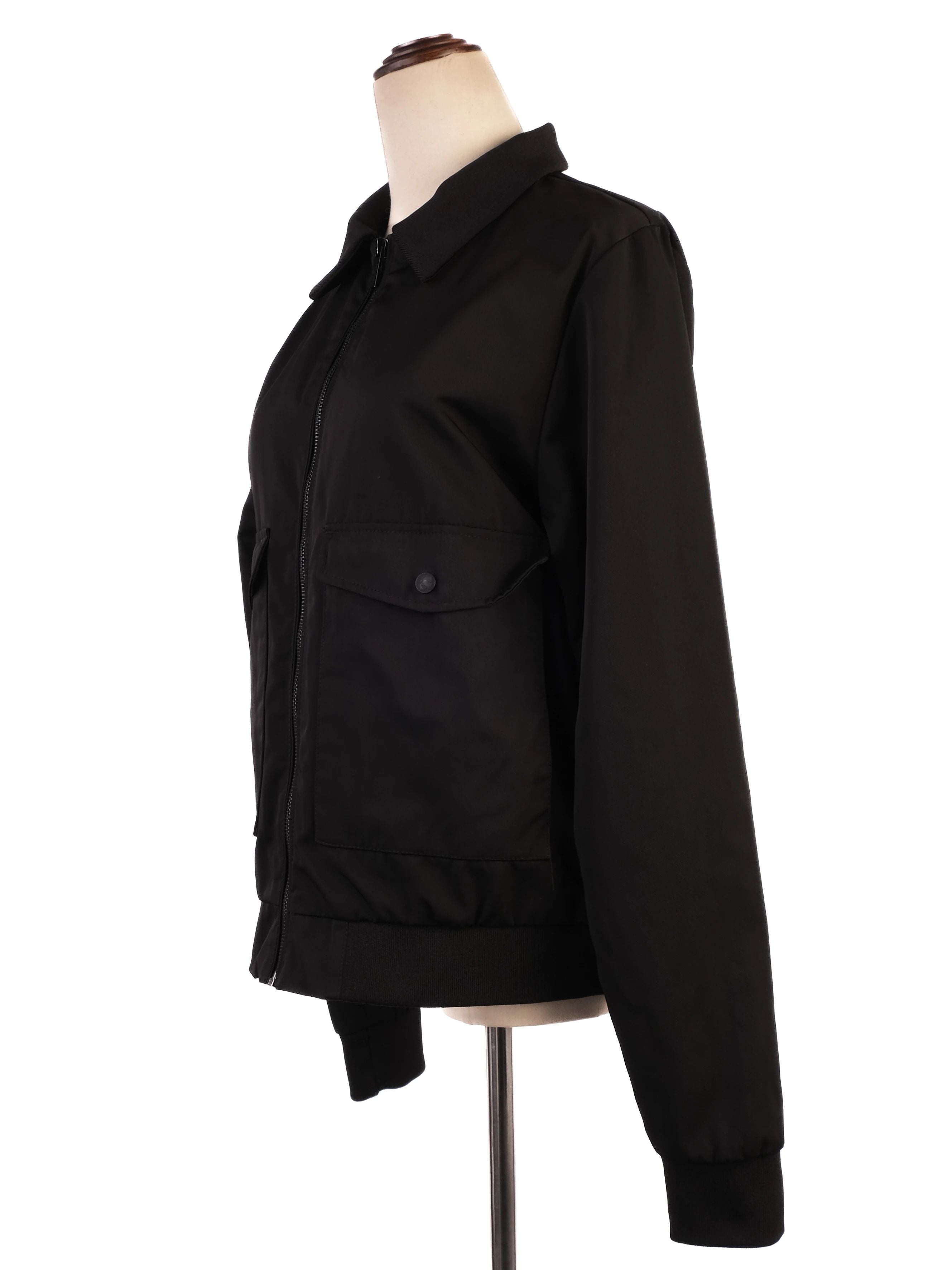 Excellent Karl Lagerfeld Black Jacket Size 15 Polyester Women&