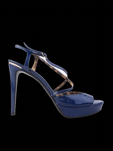 Excellent Roberto Cavalli Blue Leather High-Heeled Sandals Size 40