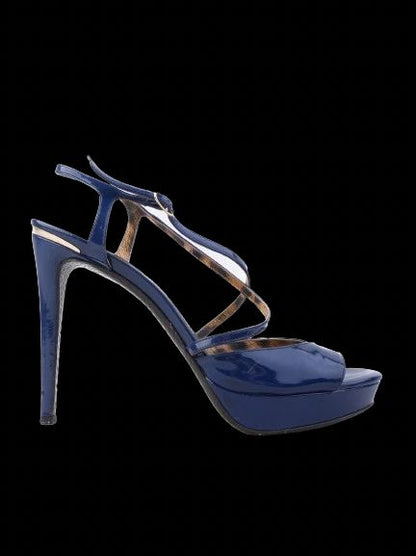 Excellent Roberto Cavalli Blue Leather High-Heeled Sandals Size 40