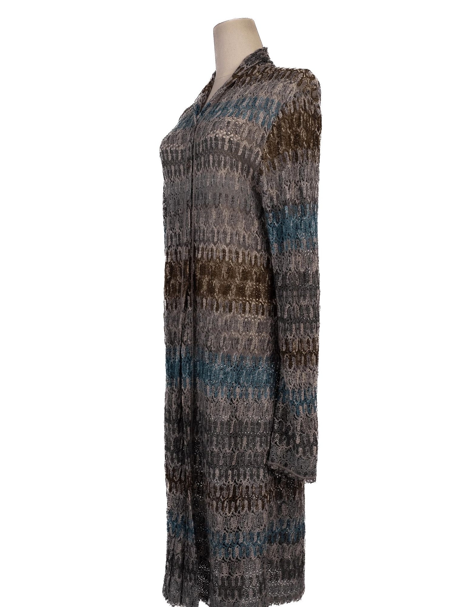 Average Missoni Blue Wool Long-Sleeve Cardigan Size M Made in Italy